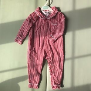 Indigo Baby Candy Stripe Button Up Cotton Sleeper